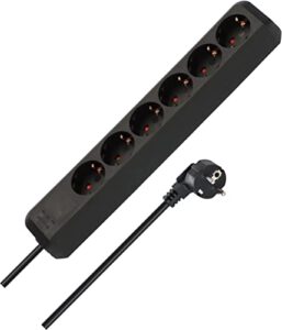 Brennenstuhl Eco-Line, Steckdosenleiste 6-Fach (Mehrfachsteckdose mit erhöhtem Berührungsschutz und 1,5m Kabel) schwarz – Jetzt für nur 5,99€ statt 10,16€ bei Amazon