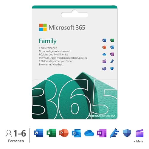Spare 29%: Microsoft 365 Family 12 Monate – Die Komplettlösung für bis zu 6 Nutzer