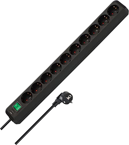 Brennenstuhl Eco-Line Steckdosenleiste 10-Fach (Mehrfachsteckdose mit erhöhtem Berührungsschutz, Schalter und 3m Kabel) schwarz – Jetzt für nur 10,50€ statt 15,94€ bei Amazon