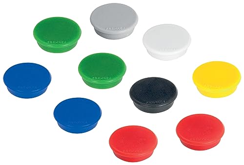 FRANKEN Magnete, Haftmagnete, rund, 24 mm, 10 Stück, farblich sortiert für Whiteboards | nur 0,71€ statt 1,70€