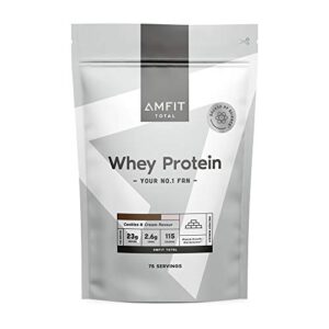 Amazon-Marke: Amfit Nutrition Molkeproteinpulver, Cookies and Cream, 2,27kg für nur 27,69€ – Spare 22%!