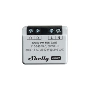 Shelly PM Mini Gen 3 | Wlan & Bluetooth Smart Power Meter 1 Kanal 16 A | Hausautomation | Kompatibel mit Alexa und Google Home | iOS-Android-App | Kein Hub erforderlich – Jetzt nur 15,35€ statt 27,94€