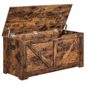 VASAGLE Schuhbank mit Stauraum – Vintage-braune Sitztruhe für Flur, Schlafzimmer und Wohnzimmer