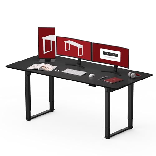 SANODESK Höhenverstellbarer Schreibtisch (180×80 cm) – Elektrischer Schreibtisch mit 2 Motoren, Memory-Steuerung (Schwarz) nur 199,98€ statt 259,99€