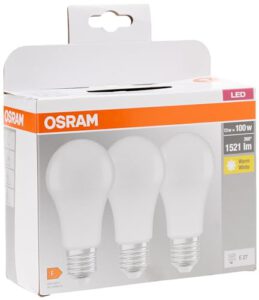 3x Osram LED Base Classic A Lampe, nicht dimmbar, 13W, Warmweiß – 2700 Kelvin, 5,99€ statt 9,84€