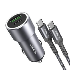 38W Schnelles Laden für zwei Geräte: JSAUX Zigarettenanzünder USB C Auto Ladegerät