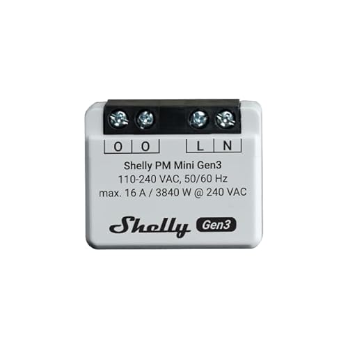 Shelly PM Mini Gen 3 | Wlan & Bluetooth Smart Power Meter 1 Kanal 16 A | Hausautomation | Kompatibel mit Alexa und Google Home | iOS-Android-App | Kein Hub erforderlich – Jetzt nur für 15,35€ statt 27,94€ bei Amazon Prime