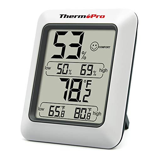 ThermoPro TP50 digitales Thermo-Hygrometer Innen Thermometer Raumthermometer mit Aufzeichnung und Raumklima-Indikator für Raumklimakontrolle Klima Monitor – nur 9,32€ statt 14,90€ auf Amazon
