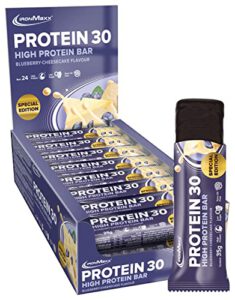 Jetzt zugreifen: IronMaxx Protein 30 Eiweißriegel – Blueberry Cheesecake 24 x 35g nur 14,43€ (statt 25,48€)