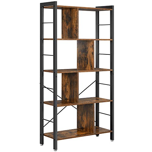 VASAGLE Bücherregal mit 5 Ebenen – Industrie Design – 74 x 30 x 150 cm