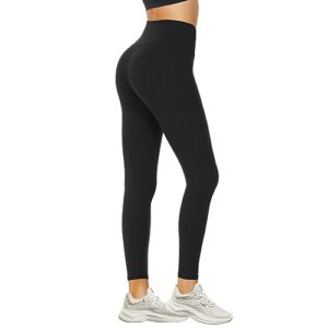 DDOBB Leggings Damen High Waist Sportleggins Lang Schwarz Leggins Blickdicht Bauchweg Sporthose Elastisch Yogahose Gym Outdoor Alltag(#02-Schwarz, (DE42-48)=L-XL) – nur 4,94€ statt 8,99€ – LI MEIMEI