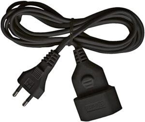 Brennenstuhl Kunstoff-Verlängerungskabel (Verlängerungskabel für den Innenbereich, 3m Kabel, mit Euro-Stecker und Kupplung) schwarz – Nur 4,46€ statt 5,49€