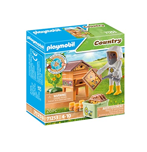 PLAYMOBIL Country 71253 Imkerin mit Bienenstock – Spannendes Spielset für angehende Imker