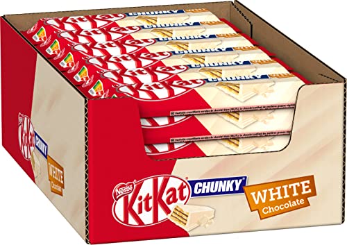 Kitkat NESTLÉ KITKAT CHUNKY White Schokoriegel, Knusper-Riegel mit weißer Schokolade & knuspriger Waffel, 24er Pack (24 x 40g) zum Sparpreis von 9,49€