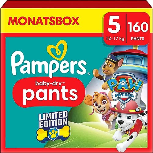 Spare 30% mit Pampers Windeln Paw Patrol Pants Größe 5 (12-17kg) Baby-Dry, Junior