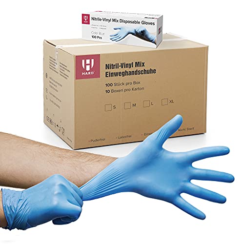 Sicherheit geht vor! HARD Einweg-Handschuhe Nitril-Hybrid Größe S, Puderfrei, Latexfrei – 1000 Stück zum unschlagbaren Preis!