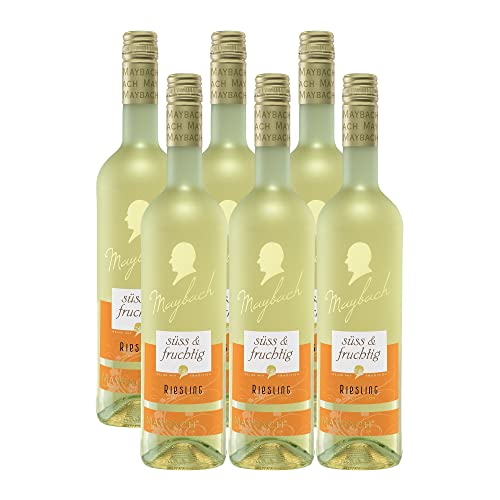 Sparabo: Maybach Riesling QbA süß und fruchtig 2016 (6 x 0.75 l) – Nur 16,15€ statt 23,94€
