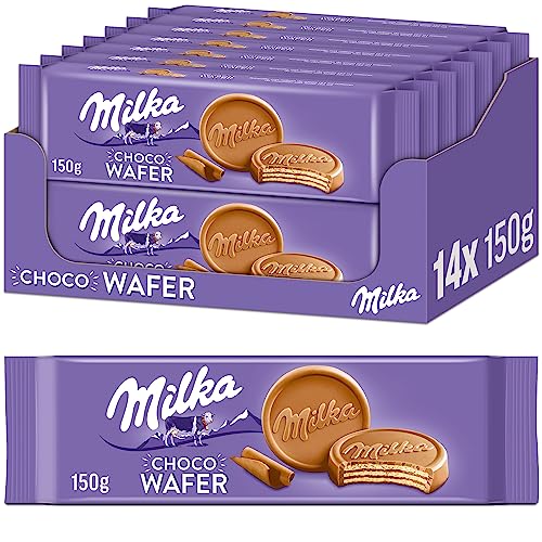 Milka Choco Wafer 14 x 150g – Leckerer Waffelkeks mit Kakaocreme-Füllung