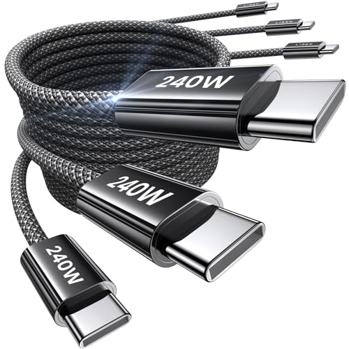 Schnellladekabel USB C von LISEN 240W: 3er Pack [1M+2M+2M] für nur 8,96€ – Spare 31%