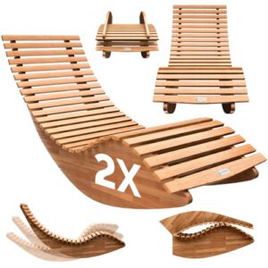 Casaria 2 Personen Java Gartenliege Holz – Wetterfest & Klappbar – Nur 152,11€ statt 178,95€