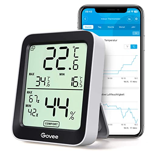 Govee Thermometer Hygrometer Innen – Präzise Thermo-Hygrometer mit APP und Datenspeicherung