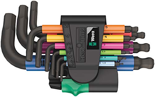 Wera 05133164001 950/9 Hex-Plus Multicolour 2 Winkelschlüsselsatz, metrisch, BlackLaser, 9-teilig, PRIME – 13% günstiger als zuvor!