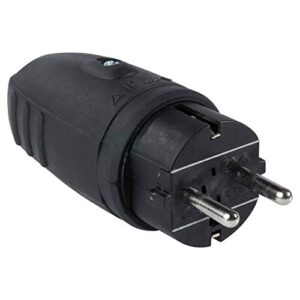 Top-Angebot: as – Schwabe Gummi-Stecker 230 V / 16 A – mit doppeltem Schutzkontakt für den Außenbereich – IP 44 – Made in Germany – Schwarz I 60410 für nur 2,61€