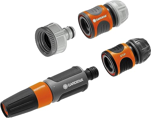Gardena Grundausstattung mit Anschlussteilen für 13 mm (1/2 Zoll)- und 15 mm (5/8 Zoll)-Schläuche: Wasserhahn Anschluss-Set mit Reinigungsspritze (18291-20) für nur 11,99€ statt 15,79€ – Jetzt bei Amazon!