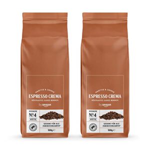 By Amazon Espresso Crema Kaffeebohnen, Leichte Röstung, 1 kg, 2 Packungen mit 500 g – Rainforest Alliance-Zertifizierung für nur 6,79€ statt 9,79€ bei Amazon