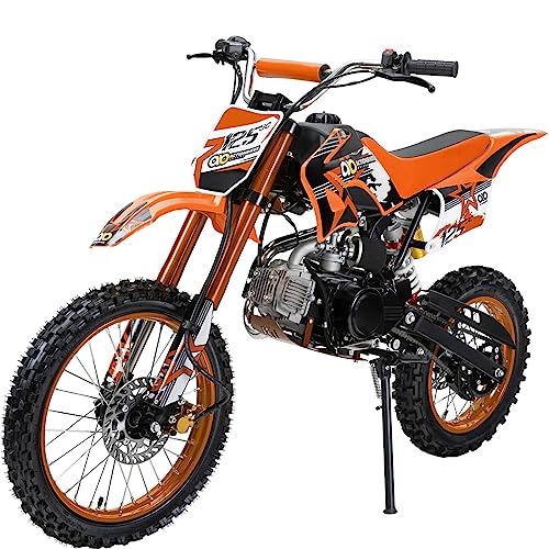 Actionbikes Motors Kinder Jugend-Cross-Dirtbike JC125 cc 17/14 | Scheibenbremsen – Kickstarter – Pocket Bike – Motorrad – Motocross – Dirtbike – Enduro (Orange) – Nur 699,99€ statt 855,55€
