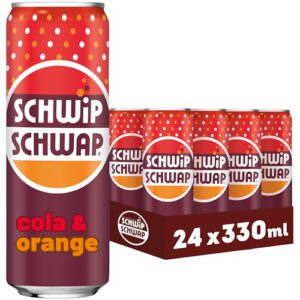 SCHWIPSCHWAP, Das Original – Koffeinhaltiges Cola-Erfrischungsgetränk mit Orange, EINWEG Dose (24 x 0.33 l) für nur 10,28€ statt 21,36€ – Sparvorteil nutzen!