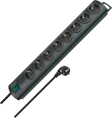 Brennenstuhl Primera-Line, Steckdosenleiste 8-Fach (Mehrfachsteckdose mit Schalter und 2m Kabel, 90° Anordnung der Steckdosen) [Prime] – Jetzt für 10,95€ statt 15,94€