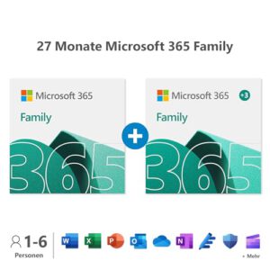 Microsoft 365 Family | 27 Monate, bis 6 Nutzer | 1TB Cloudspeicher | Amazon Oster Deals