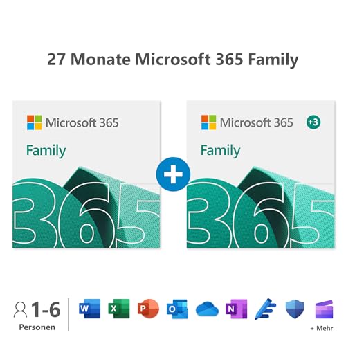 Microsoft 365 Family | 27 Monate, bis 6 Nutzer | 1TB Cloudspeicher | Amazon Oster Deals