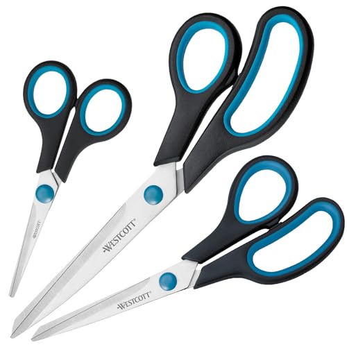 [Prime] Westcott N-90027 00 Easy Grip Scheren Set, 3 Stück, 13,8cm + 20,1cm + 24,8 cm, schwarz-blau – Nur 4,64€ und mehr sparen als bei anderen Händlern!
