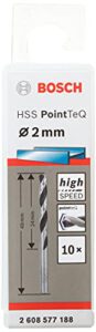 Bosch Professional 10 Stück Ø 2 mm HSS Spiralbohrer PointTeQ – Deal für nur 2,99€ statt 5,52€