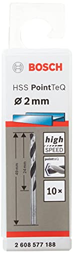 Bosch Professional 10 Stück Ø 2 mm HSS Spiralbohrer PointTeQ – Deal für nur 2,99€ statt 5,52€