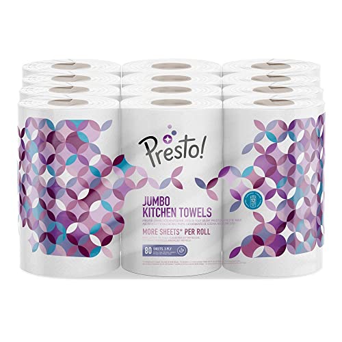 Presto! 3-lagig Jumbo Küchenrollen, weiß, 18 Rollen [Sparabo-Deal: 15,69€ statt 25,85€]