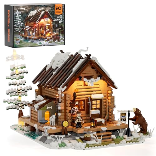 FUNWHOLE Jagdhütte Beleuchtung Bauklötze Set – Retro Jagdhütte LED Licht BAU Modell F9018 – Jetzt für 83,99€ statt 119,99€