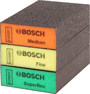 Bosch Expert S471 Standard Blöcke (3er Pack) – Schleifschwamm für Weichholz, Farbe auf Holz – Prime Deal