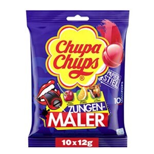 Chupa Chups Zungenmaler Lutscher, Nachfüllbeutel 10 Stück (1,03€ statt 1,69€) – Der Klassiker für bunte Zungen!