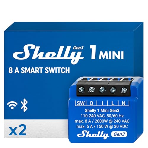 Shelly 1 Mini Gen3 WiFi & Bluetooth Smart Switch Relais 1 Kanal 8A | Angebot: 11,30€ (vorher: 12,90€)