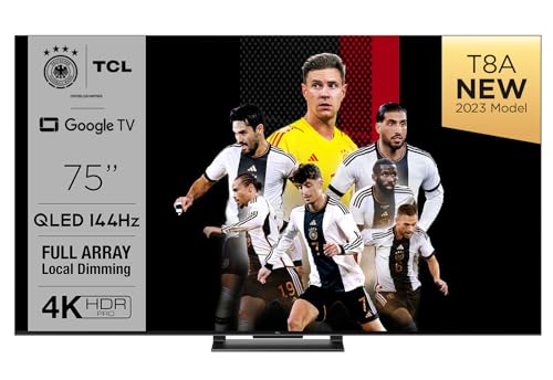 TCL 75T8A 75-Zoll-Fernseher, QLED TV, HDR 1000 nits, Full Array Local Dimming, IMAX Enhanced, 144Hz VRR – Angebot: 999€ statt 1.279€