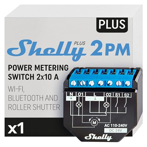 Shelly Plus 2PM | Intelligentes Schaltrelais mit Leistungsmessung für Smart Home | Deal bei Amazon