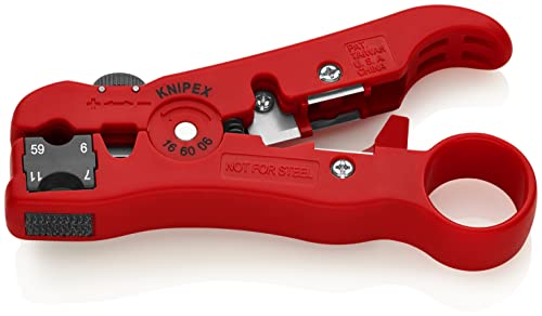KNIPEX Abisolierwerkzeug für Koaxialkabel und Datenkabel, 125 mm, RG 59, RG 6, RG 7, RG 11, 16 60 06 SB – Angebot: 10,88€ (Ersparnis: 15,82€)