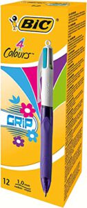 Spare 17,37€! BIC 4 Colours Grip Fun, Pastell Farben, 12er Pack Kugelschreiber