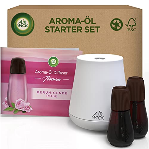 Air Wick Aroma-Öl Flakon Starter Set – Duft: Beruhigende Rose – 2 Nachfüller & Gerät für nur 11,48€ statt 20,95€