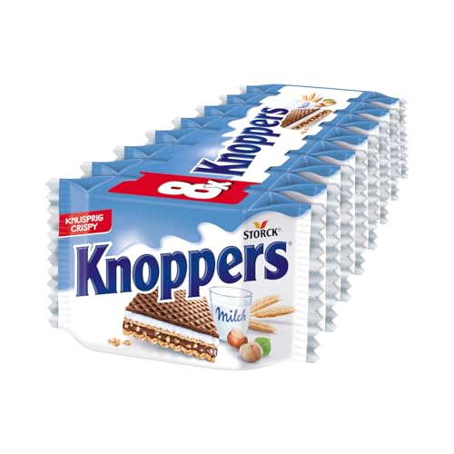 Knoppers – 200g (8 x 25g) – Gefüllte Waffelschnitte mit Milchcreme und Nougatcremefüllung – Jetzt für nur 1,59€ statt 2,19€!