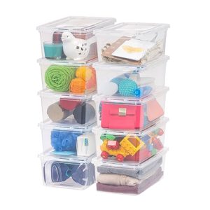 Iris Ohyama, Kunststoff-Aufbewahrungsbox mit Riegeldeckel, 10er-Set, CNL-5, Transparent – Nur 16,99€ statt 27,48€