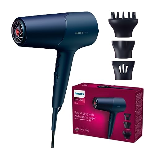 Philips 5000 Series Haartrockner | Föhn mit ThermoShield Technologie, Volumendiffusor, 9 mm & 11 mm Düse – Angebot: 34,99€ (Vergleichspreis: 54,99€)